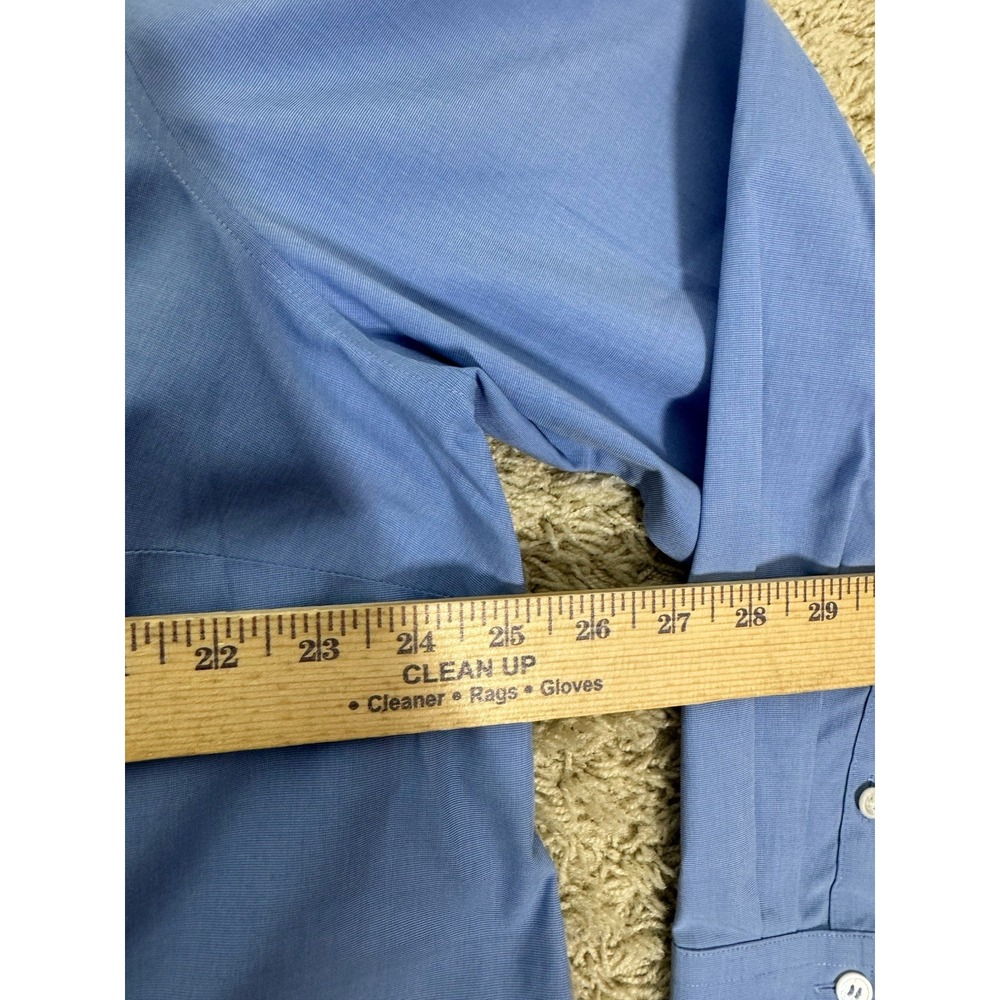 Talbots Non Iron Slightly Fitted Blue Long Sleeve‎ Button Up Shirt Women's 20 - Picture 8 of 9